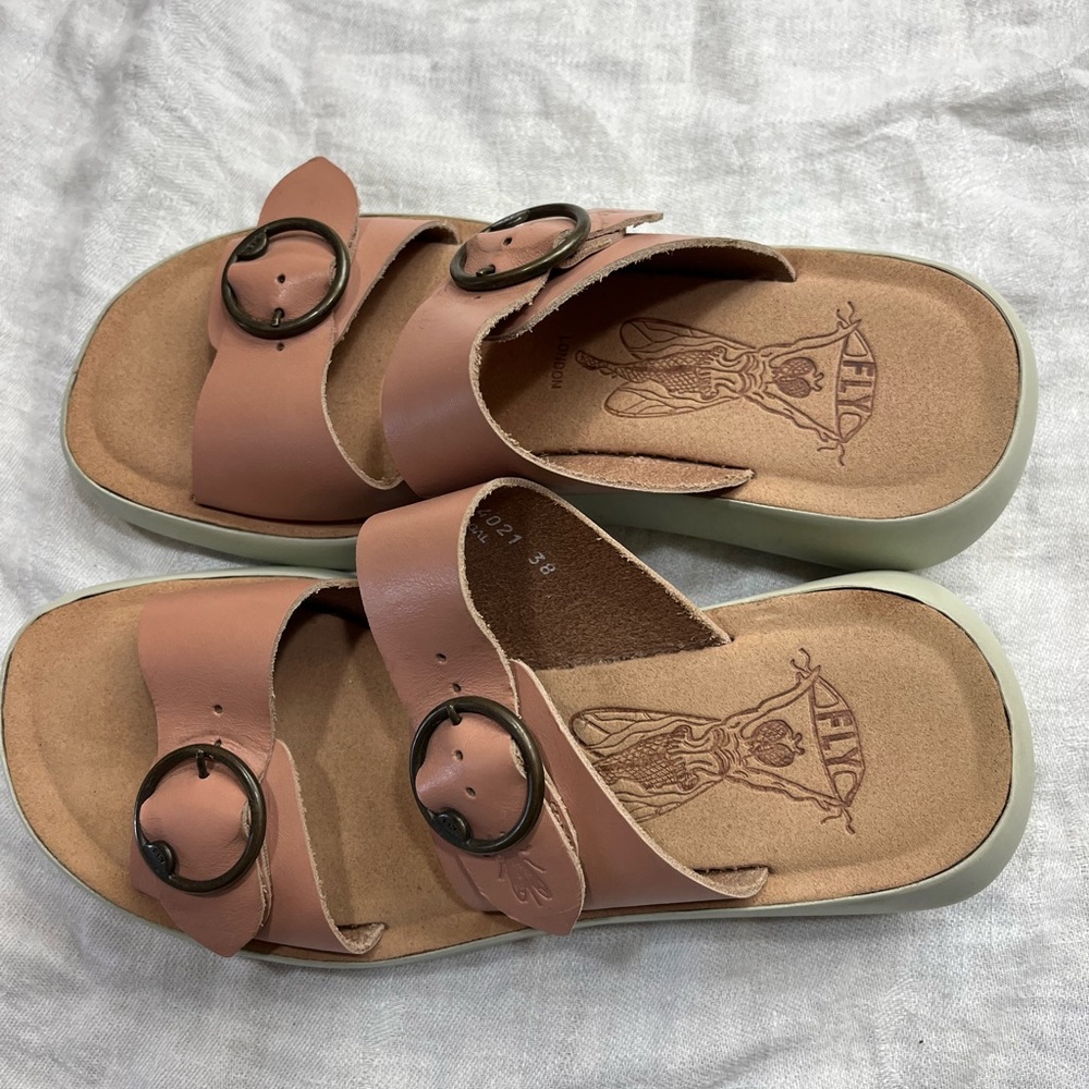 Fly Sandals size 38 - peachy pink color